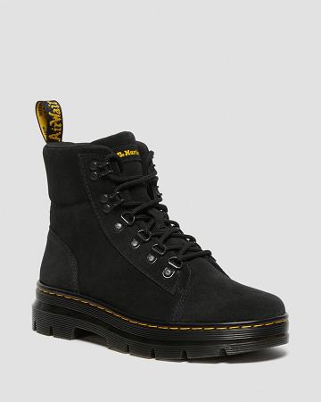 Black Women's Dr Martens Combs Women Suede Casual Boots | CA 84UZG